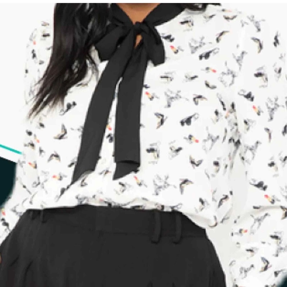 Eloquii - Dalmatians, High heels, Lipsticks, Shades, Long sleeved Blouse Sz. 24